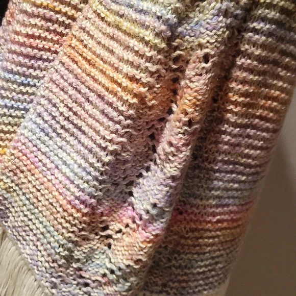 Oversized scarf/wrap, handmade knit, pastel colors, NWOT - Picture 4 of 11